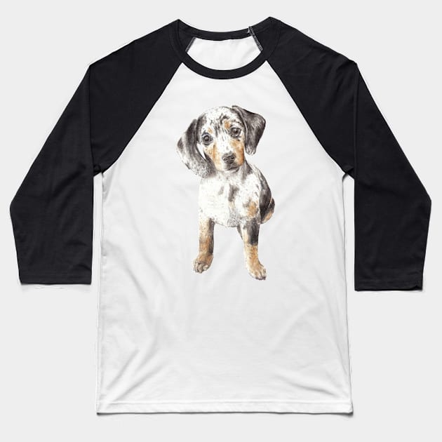 Doxie Dapple Baseball T-Shirt by wanderinglaur